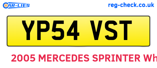 YP54VST are the vehicle registration plates.
