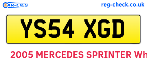 YS54XGD are the vehicle registration plates.