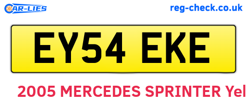 EY54EKE are the vehicle registration plates.
