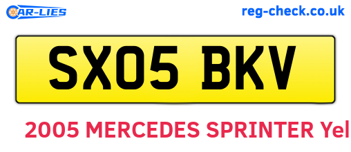 SX05BKV are the vehicle registration plates.