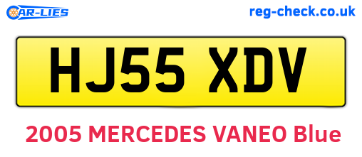 HJ55XDV are the vehicle registration plates.