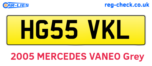 HG55VKL are the vehicle registration plates.