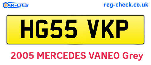 HG55VKP are the vehicle registration plates.