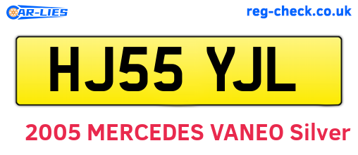 HJ55YJL are the vehicle registration plates.