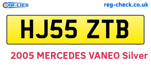 HJ55ZTB are the vehicle registration plates.