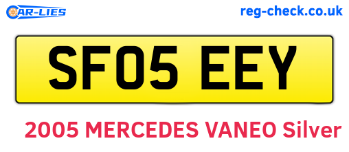 SF05EEY are the vehicle registration plates.