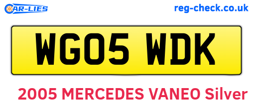 WG05WDK are the vehicle registration plates.