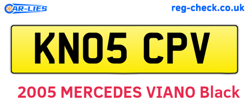 KN05CPV are the vehicle registration plates.