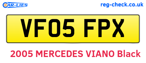 VF05FPX are the vehicle registration plates.