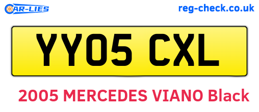 YY05CXL are the vehicle registration plates.