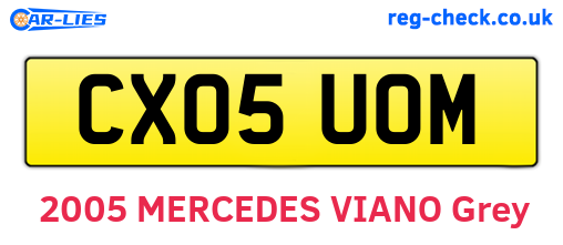 CX05UOM are the vehicle registration plates.