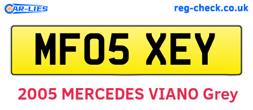 MF05XEY are the vehicle registration plates.