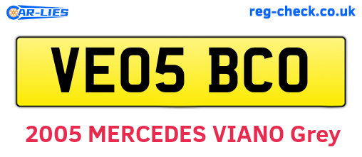 VE05BCO are the vehicle registration plates.