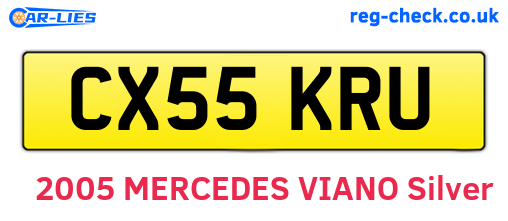 CX55KRU are the vehicle registration plates.