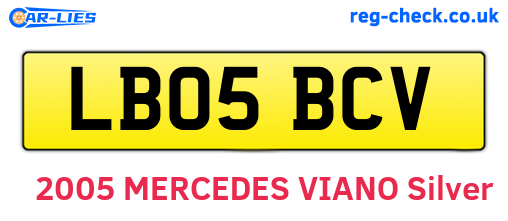 LB05BCV are the vehicle registration plates.