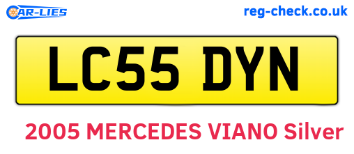 LC55DYN are the vehicle registration plates.