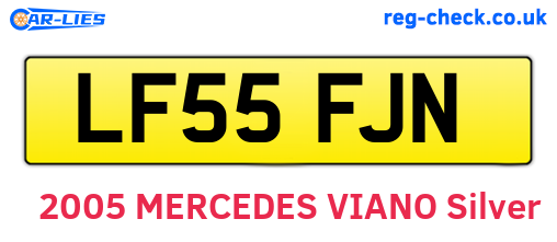 LF55FJN are the vehicle registration plates.