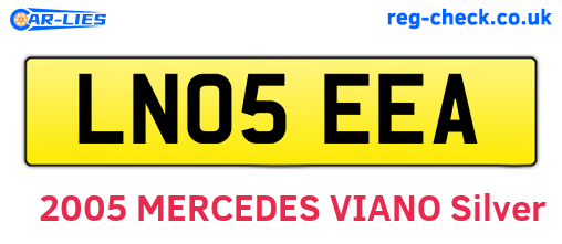 LN05EEA are the vehicle registration plates.