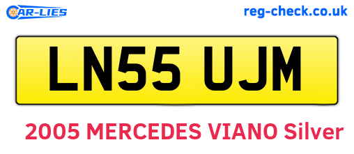 LN55UJM are the vehicle registration plates.