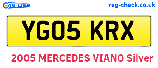 YG05KRX are the vehicle registration plates.