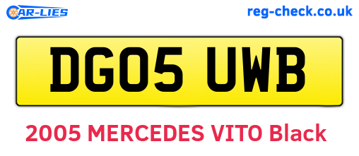 DG05UWB are the vehicle registration plates.