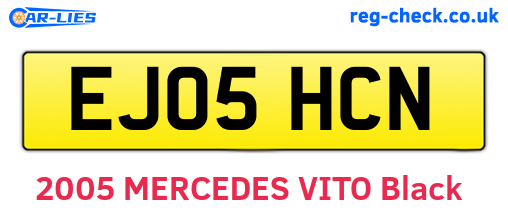 EJ05HCN are the vehicle registration plates.