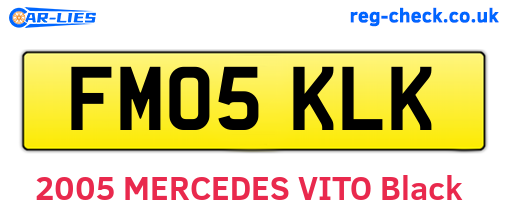 FM05KLK are the vehicle registration plates.