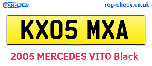 KX05MXA are the vehicle registration plates.