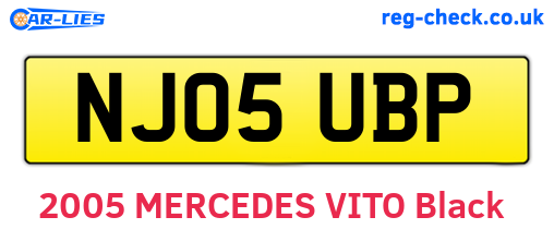 NJ05UBP are the vehicle registration plates.