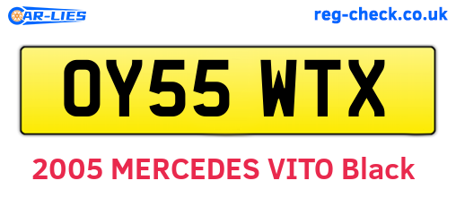 OY55WTX are the vehicle registration plates.