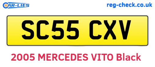 SC55CXV are the vehicle registration plates.