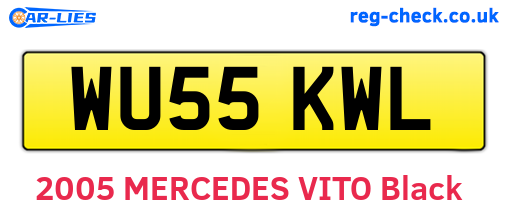 WU55KWL are the vehicle registration plates.