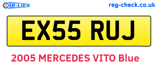 EX55RUJ are the vehicle registration plates.