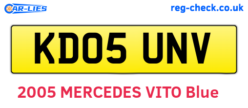 KD05UNV are the vehicle registration plates.