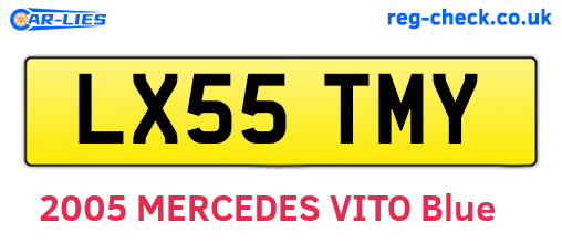 LX55TMY are the vehicle registration plates.