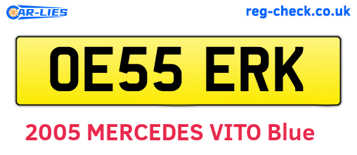 OE55ERK are the vehicle registration plates.