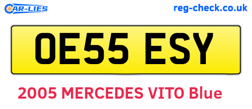 OE55ESY are the vehicle registration plates.