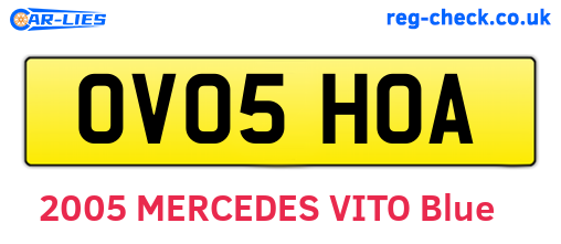OV05HOA are the vehicle registration plates.