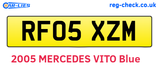 RF05XZM are the vehicle registration plates.