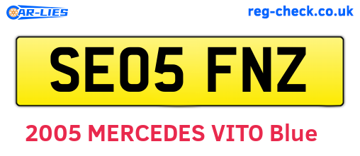 SE05FNZ are the vehicle registration plates.