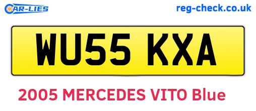 WU55KXA are the vehicle registration plates.