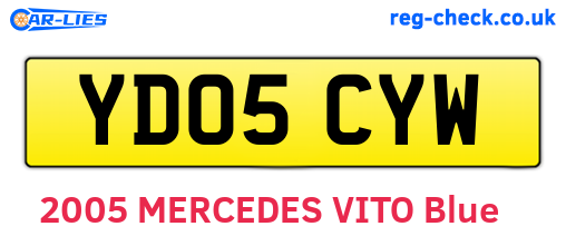 YD05CYW are the vehicle registration plates.