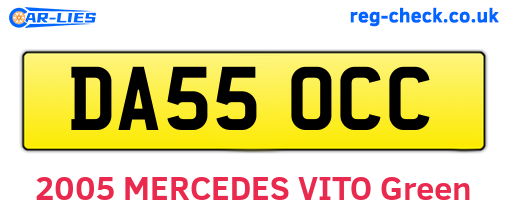 DA55OCC are the vehicle registration plates.