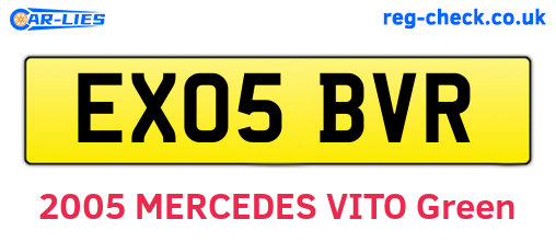 EX05BVR are the vehicle registration plates.