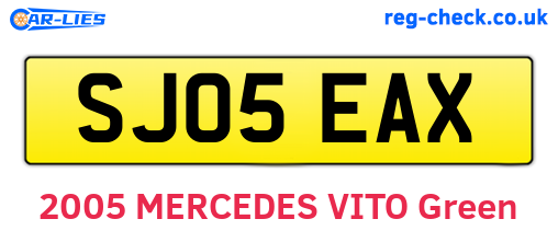 SJ05EAX are the vehicle registration plates.