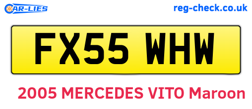 FX55WHW are the vehicle registration plates.