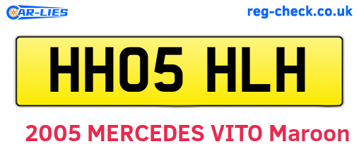 HH05HLH are the vehicle registration plates.