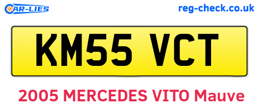 KM55VCT are the vehicle registration plates.