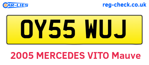 OY55WUJ are the vehicle registration plates.