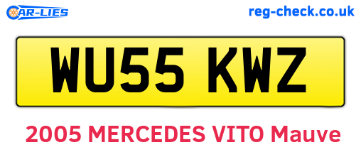 WU55KWZ are the vehicle registration plates.